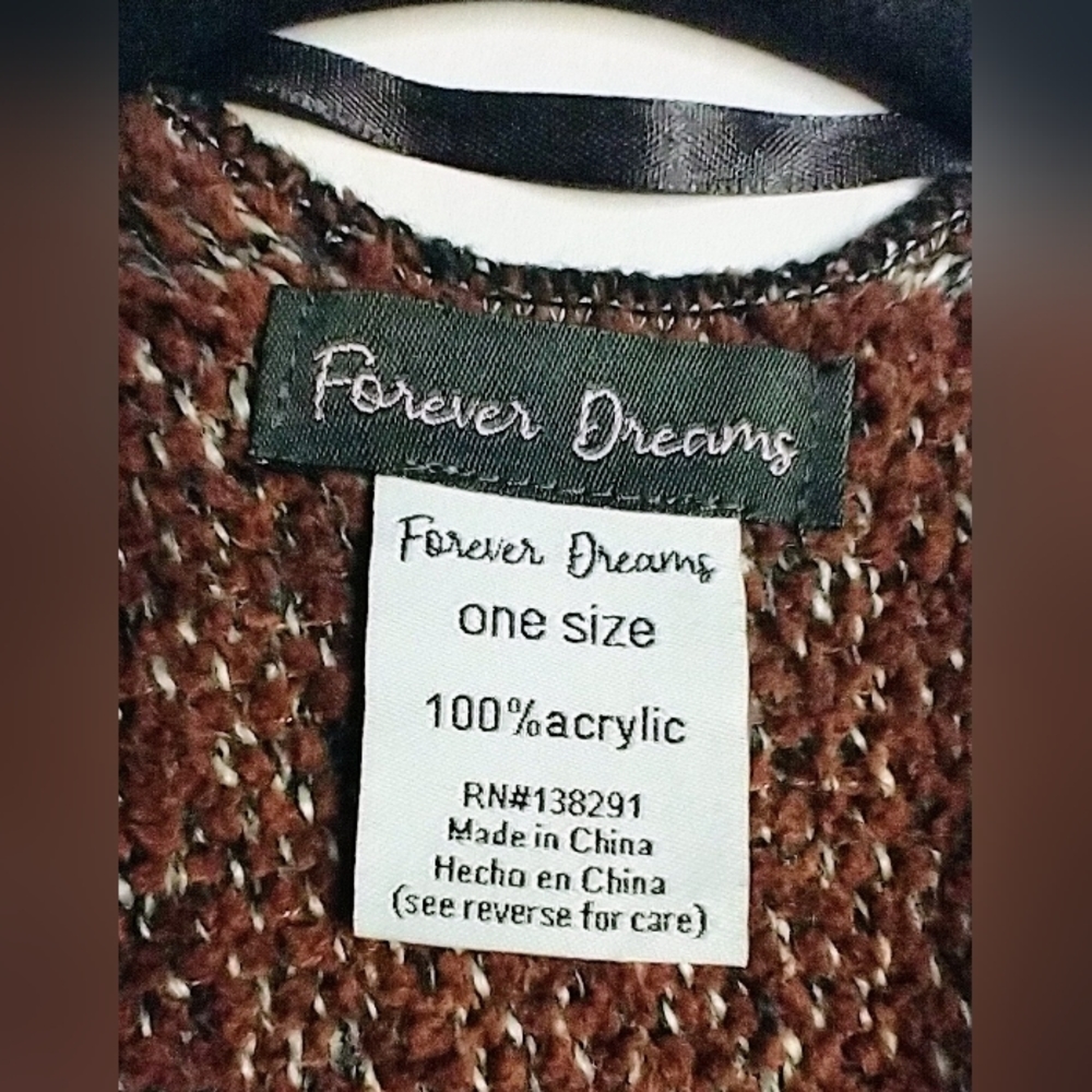 Forever Dreams Over Size Fringe Scarf Wrap Poncho - Picture 6 of 7